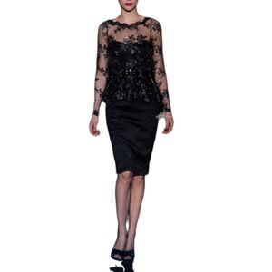 Badgley Mischkaw black lace dress sz 6